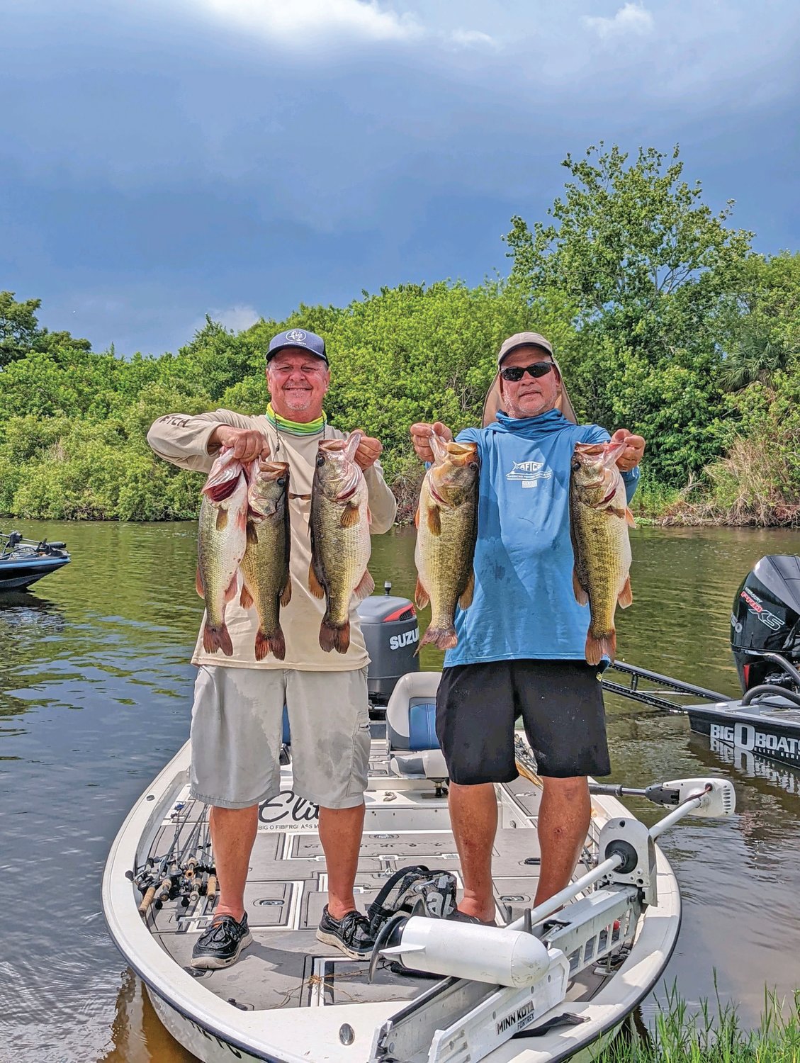 Robert Alfano and Norris Newhouse won first place in the Fast Break Bass Tournament with a five fish limit weighing 29.27 pounds.